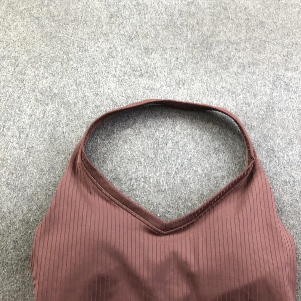 Vuori Tank Top Womens Small Brown Ribbed Cropped V Neck Athletic Yoga - Picture 4 of 9